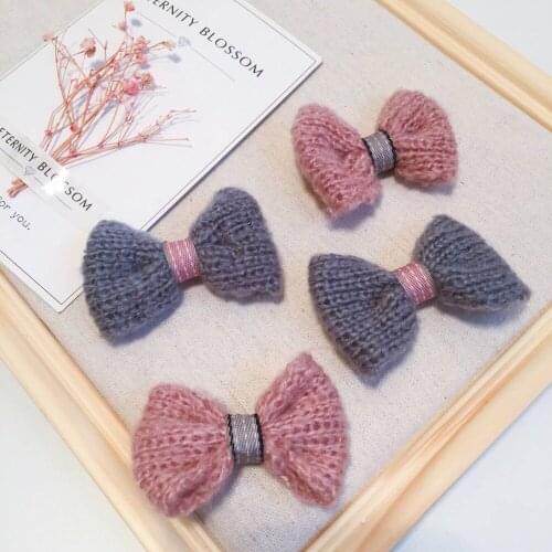 7*4cm 10pcs/lot Wool bow DIY Childrens hair clips and diy beautiful clothes and shoes free shipping