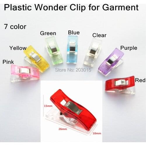 7 color) 10pcs PVC Plastic Clover Wonder Quilt Quilting Binding Clamps Clips for Patchwork Overlocker Sewing DIY Crafts 2.7*1CM