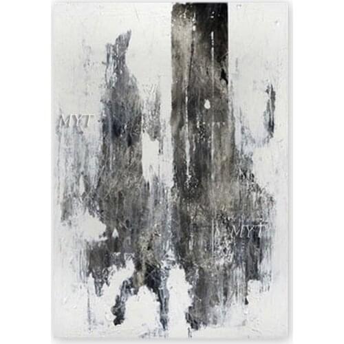 Abstract Geometric 100% Hand Painted Oil Painting On Canvas Wall Art Paintings Black and Gray Art Modern Home Decor Unframed