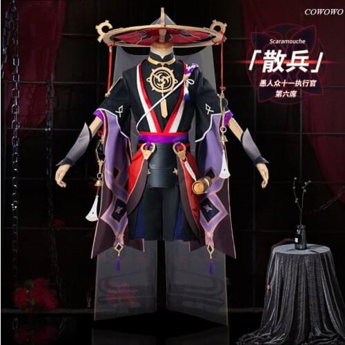 Anime! Genshin Impact Scaramouche Battle Suit Gorgeous Uniform Cosplay Costume Halloween Carnival Party Outfit For Men 2021 NEW