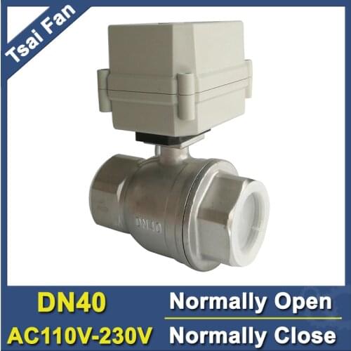 11/2'' stainless steel full port AC110V-230V electric normally open / close valve DN40 Motorized ball valve with indicator
