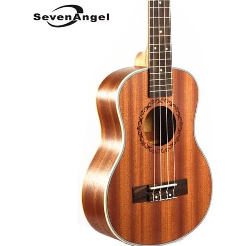 SevenAngel Brand 23" Ukulele Mini Hawaiian Guitar Rosewood Fretboard 4 strings Mahogany Electric Ukulele with Pickup EQ Uke