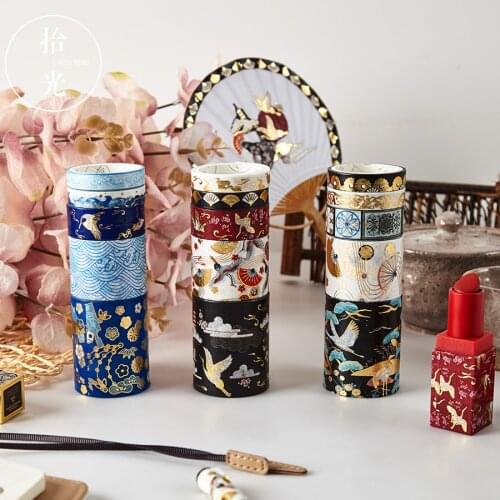 Bronzing Washi Tape Creative Chinese Style Journal Masking Tape Stickers Scrapbooking Office Supplies DIY Diary Washitapes