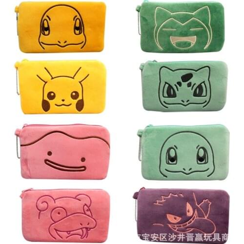 TAKARA TOMY Pokemon Pikachu Little Fire Dragon Cardby Beast Pink Green Pencil Case Storage Bag New Year Clutch Card Case