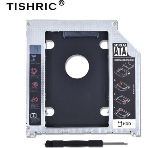 TISHRIC For Macbook Pro 13" 15" 17" Superdrive 9.5mm SATA Caddy Enclosure To 2nd 2.5 HDD SSD Hard Drive Optical Bay Optibay Case