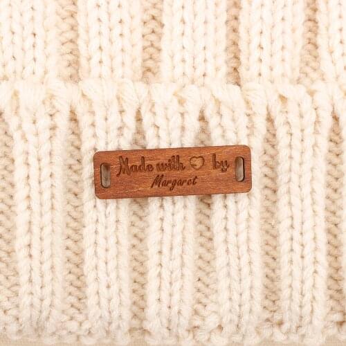 Wooden labels, personalized tags, knit labels, Custom Name, Handmade, Personalized Name, Custom Design, Gift (WD1426)