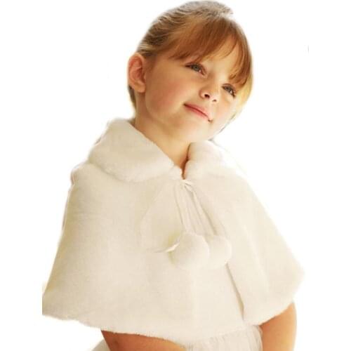 Child Wedding Fur Wrap Winter Warm Children Prom Party Coat Little Kids Shawl