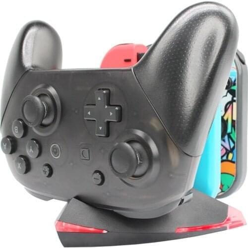 Charging Dock Station Controller Charging Holder Stand with LED Indicator for Switch for N-S Controller Charger