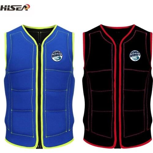 Hisea Mens Neoprene Elastic professional adult life jackets thick water floating surfing snorkeling fishing racing vest
