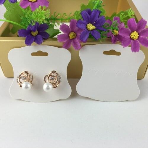 White Color Blank Paper Cardboard Fashion Stud Earrings Jewelry Displays Cards 200Pcs/Lot 7.5*6.7cm Charm Attractive Show Card