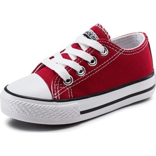 Childrens Canvas shoes Korean version of the classic solid color girls low-cut breathable boys casual shoes baby shoes student