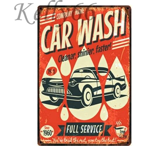 [ Kelly66 ] CAR WASH Tin Sign Poster Home Decor Bar Wall Art Painting 20*30 CM Size y-1263
