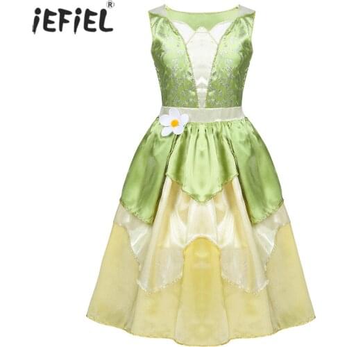 Summer Sweet Girls Princess Dress Glittery Flower Fairy Party Dress Up Dresses for Kids Girl Sleeveless Dress Childrens Clothes