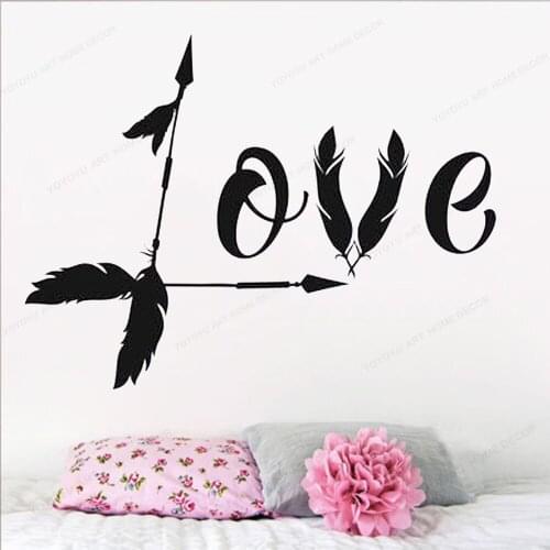 Love Arrow Decal Love Wall sticker vinyl Bedroom Loved Arrow home Wall Art mural HJ991