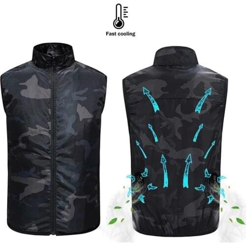 Men Summer Camouflage Air Conditioning Clothing Fan Cooling Vest USB Charging Cooling sport man vest Outdoor Cooling