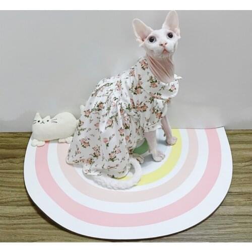 Cute Cat Clothes Sphynx Summer Luxury Dog Fancy Dress For Kittens Hairless Cats Clothing Soft Pets Sphinx Princess Costume