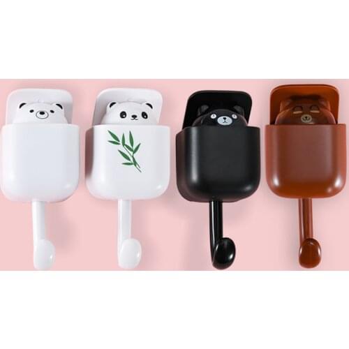 Cute Bear Key Hook Cartoon Adhesive Hooks Kids Bedroom Wall Hooks Organizer For Hanging Coats Keys Hats Towels With Aromatherapy