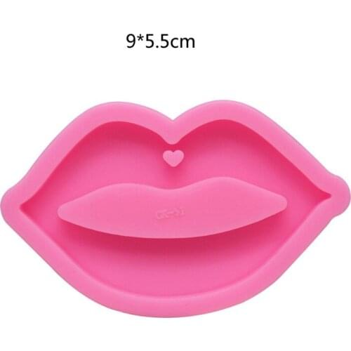Fashion Kiss Sexy Lips Mouth Shape Keychain Silicone Mold with Hole DIY Candy Desserts Ice Cream Pudding Decor Molds W0YA