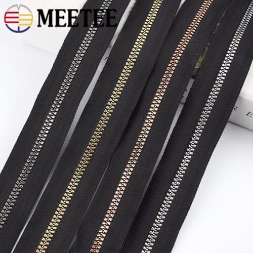 4/8Meters Meetee NO.5# Resin Zipper for Sewing Bag Zips Repair Open-end Jackets Coat Down Zippers DIY Garment Accessories