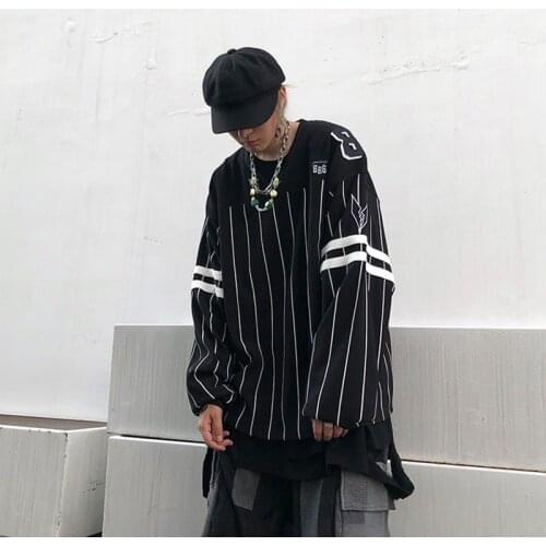 Mens Sweatshirt stripe V-Neck Long Sleeve Hip Hop Baseball Suit 2021 Spring New Couple Coat Fashion Clothes Casual Hoodie
