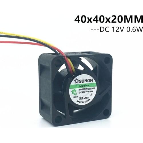 New Maglev SUNON MB40201V2-000U-G99 4CM 40MM 40*40*20MM DC12V 0.6W Super Silence Fan