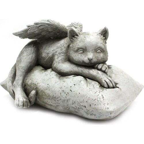 FROGGOGO Resin Dog Memorial Statue Grave Tribute Angel Wing Pet Cat Figurines Garden Cemetery Decoration Home Decor Accessories
