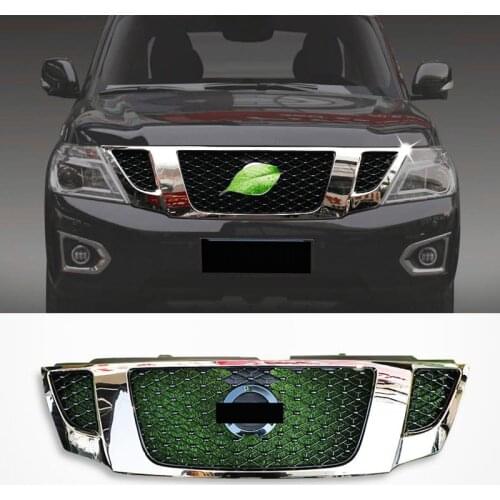 Applicable To Nissan For Amada Patrol Y62 Grille ABS Chrome Frame Front Bumper Spoiler Front Auto Parts Modification 2016-20