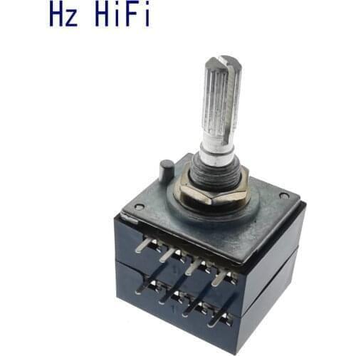 1PCS NEW 100K RH2702 Rotary Potentiometer ALPS RK27 100KAX2 8PIN FOR Amplifier Audio Volume Control Pot Stereo