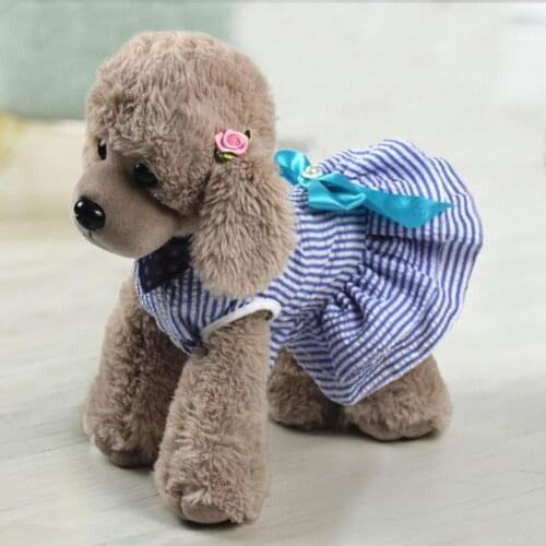 Casual Comfortable Cotton Pet Dog Cat Stripe Bow-knot Skirt Dress for Spring/Summer платье для собак
