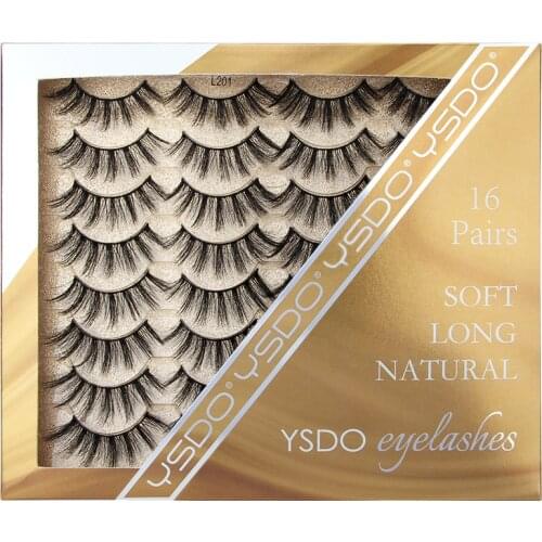 YSDO False Eyelashes 3/16Pairs Natural Eyelash 3D Mink Lashes Faux Mink Lash Makeup Dramatic Fluffy Fake Lashes Faux Cilios