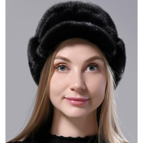 Full Pelt Mink Fur Hats Women Hight Quality Russian Hat Elegant Snow Hat Tails Stylish Warm Ushanka Fur Hats