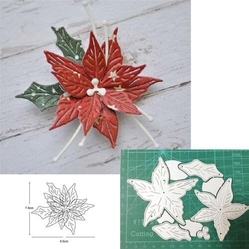 Customize dies Christmas Flower Leaf Metal Cutting Dies Stencils Dies Scrapbooking Cards Making Embossing Handmade Craft dies