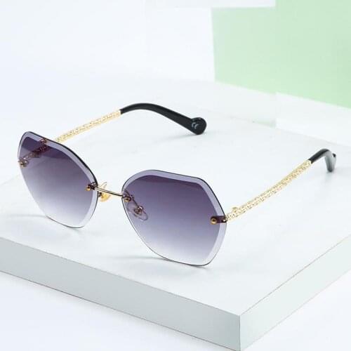 Vintage Rimless Sunglasses Women Cutting Lens Sun Glasses for Men Outdoor Summer Ladies Goggles UV400 Oculos Shades 99804DF