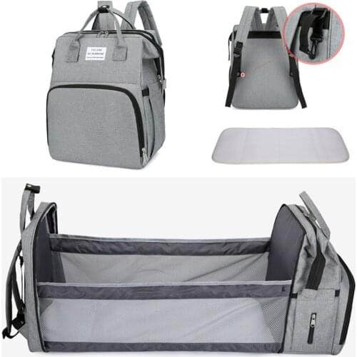 Baby Diaper Bag Bed Backpack Mommy Maternity Bag Multifunction Stroller Nappy Bag Large Capacity Nursing Bag for Baby Care