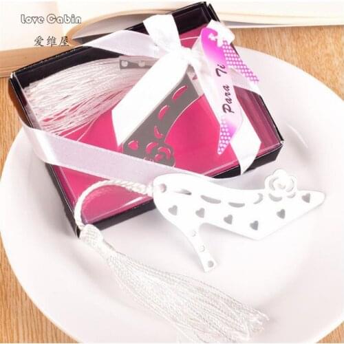 High-heeled shoes bookmark with tassel wedding souvenir wedding gifts for guest wedding favors and gifts 50pcs