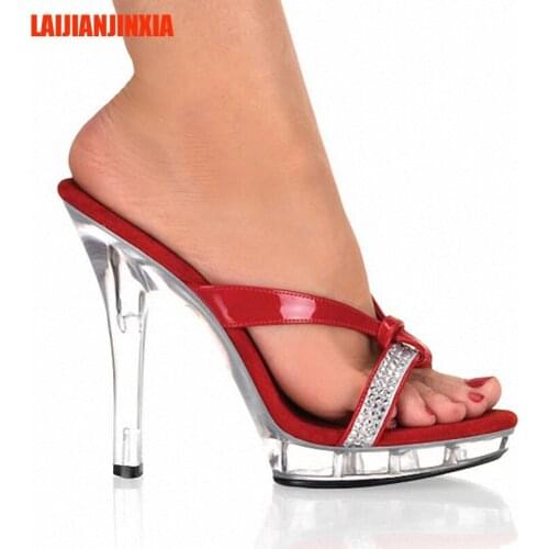 LAIJIANJINXIA High Heels Slippers Plump Crystal Shoes Sexy Pole Dancing Shoes Platform Womens Shoes Dance Shoes N-012
