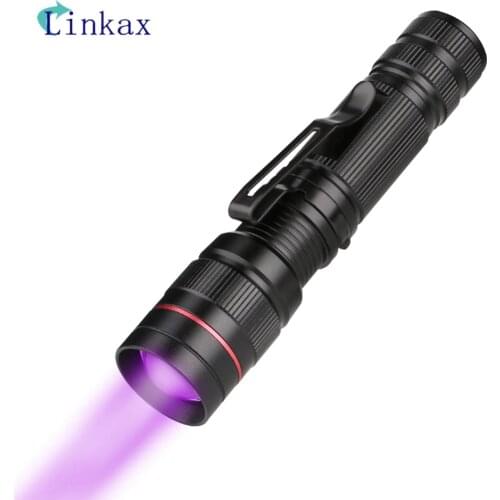 UV Flashlight Purple Light Ultraviolet Luxeon 395-410nm UV LED Torch Light Lamp