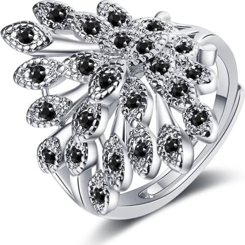 WANGAIYAO inlaid zircon peacock open screen small fresh inlaid zirconium diamond animal ring ring opening adjustment peacock rin