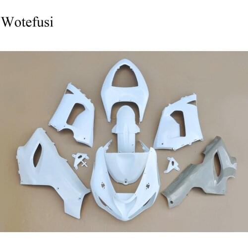 Wotefusi ABS White Injection Mold Unpainted Bodywork Fairing For Ninja ZX 6R 05 2006 [CK1027]