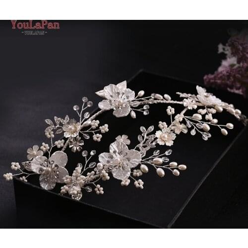 YouLaPan HP292 Pearl Crown Bridal Wedding Big Crown Metal Wedding Women Headbands Jewelry Wedding Tiara Hair Accessories