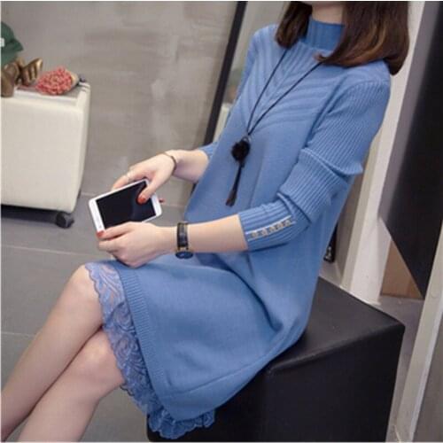 Plus Size 4XL 2021 Autumn Winter Women Sweater Midi Dress Sets Casual Elegant Long Sleeve Knitted Dresses Female платье женское