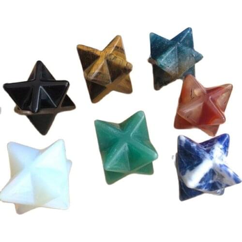Star Crystal Merkaba Natural Stone Merkabas for DIY Jewelry Chakra Wiccan Reiki Healing Energy Protection Decoration