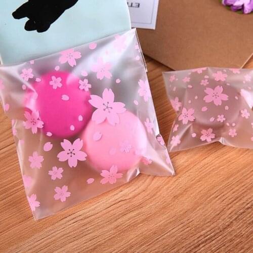 100pcs/lot Translucent dots Plastic cookie packaging bags cupcake wrapper self adhesive bags Birthday Party Wedding decorations
