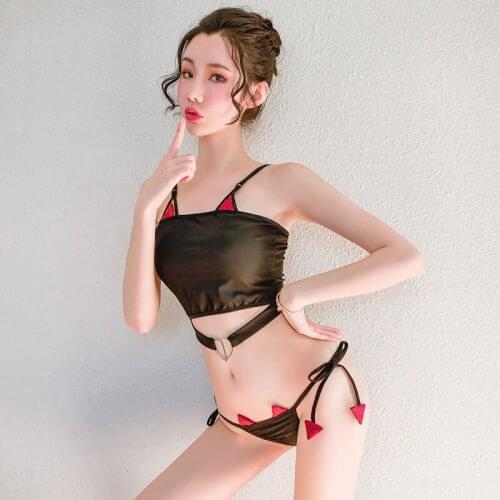 2020 popular sexy lingerie straps small sexy suspenders tube top love decoration buckle demon cosplay split suit