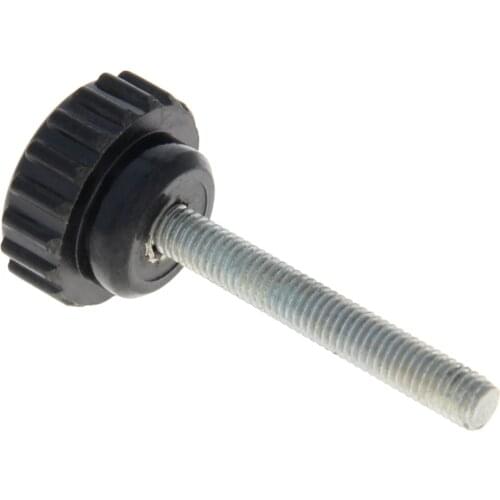 Hot 2~10pcs M5 Male Thread Black Clamping Knob 20mm Round Head 10~40mm Brass Screw Thread Length Screw On Straight Knurled