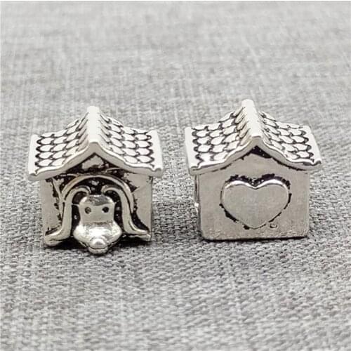 925 Sterling Silver Dog House Bead Large Hole