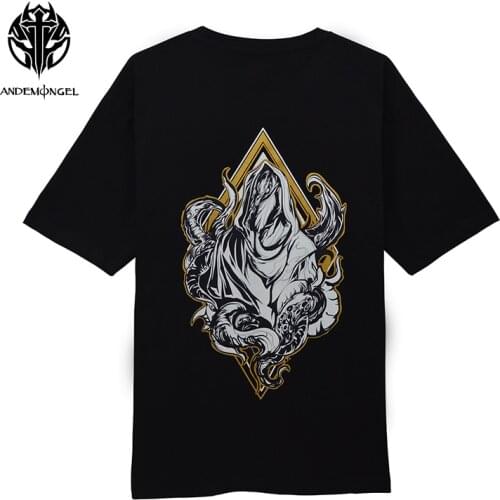 ANDEMONGEL Cthulhu Mythos Hastur T-Shirt Hip Hop Streetwear Oversize Summer High Street Men Women Unisex Cotton Tees