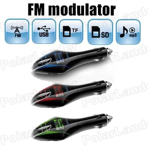 Wireless FM Transmitter With Car Charger Adapter multi-language LCD screen car kit MP3 player 3 color for option for TF/SD card