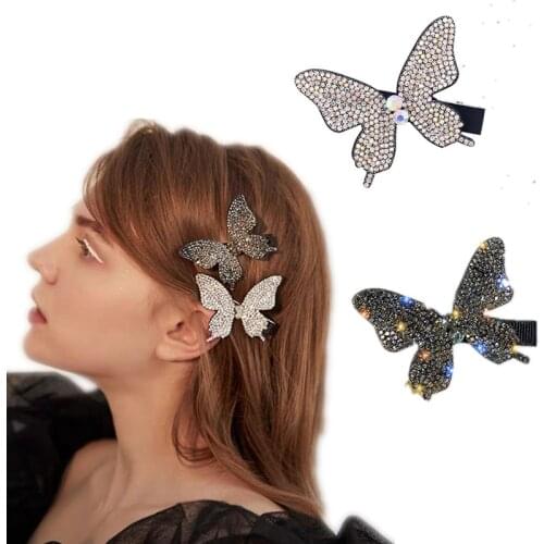 Shiny Butterfly Hairpins Hair Clips For Girls Women Hair Accessories Claw Fashion Headdress Duckbill Clip Barrette for Women