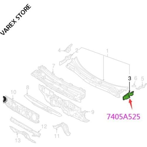 Rain cover side cover for M-itsubishi Outlander OEM: 7405A525 7405A526 7405A537 7405A538